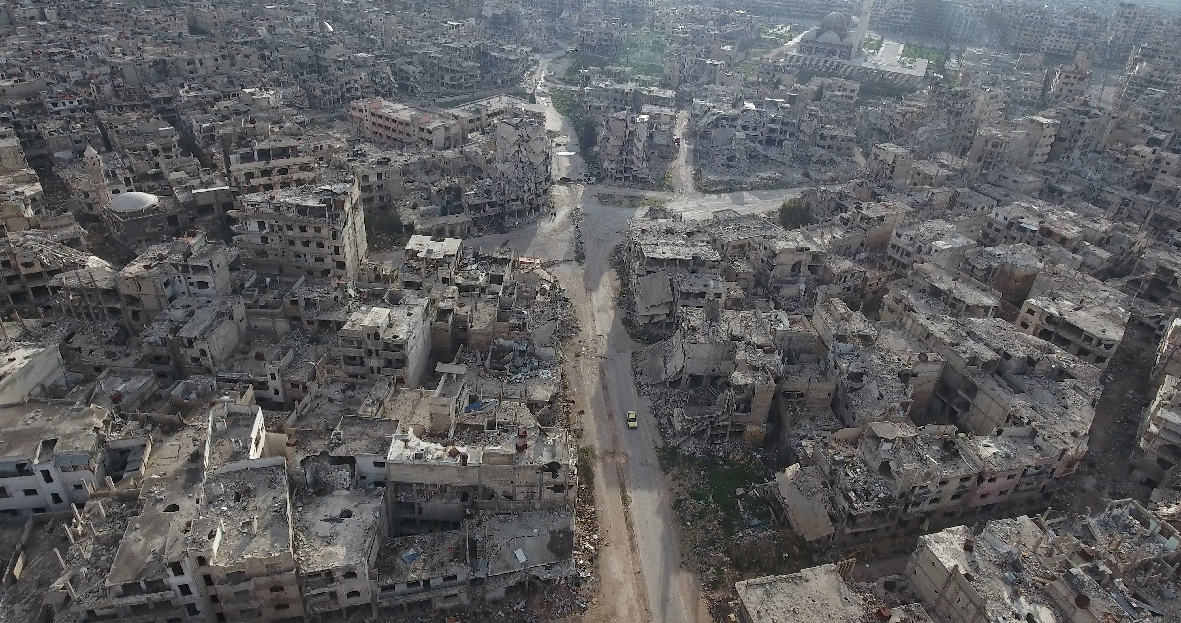 Imagine de sus dintr-un oraș sirian